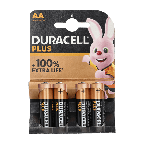 Duracell Plus AA Alkaline Batteries 4 Pack