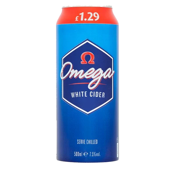Omega White Cider Can