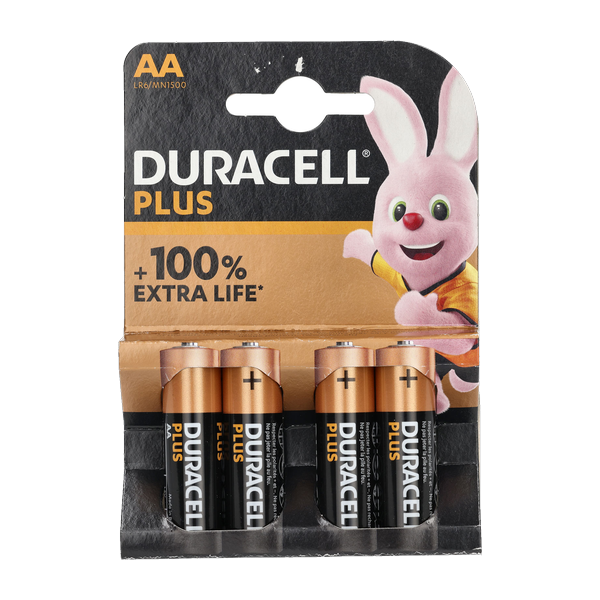 Duracell Plus AA Alkaline Batteries 4 Pack