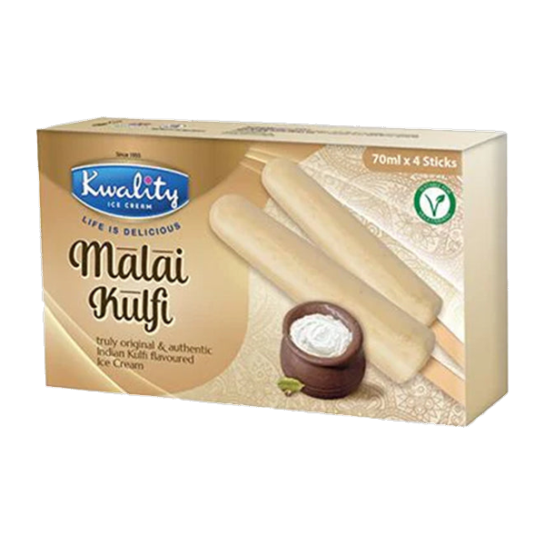 Kwality Traditional Malai Kulfi on Sticks 4 Pack