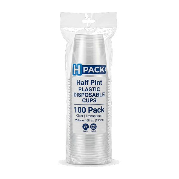 H Pack Half Pint Cups 100 Pack