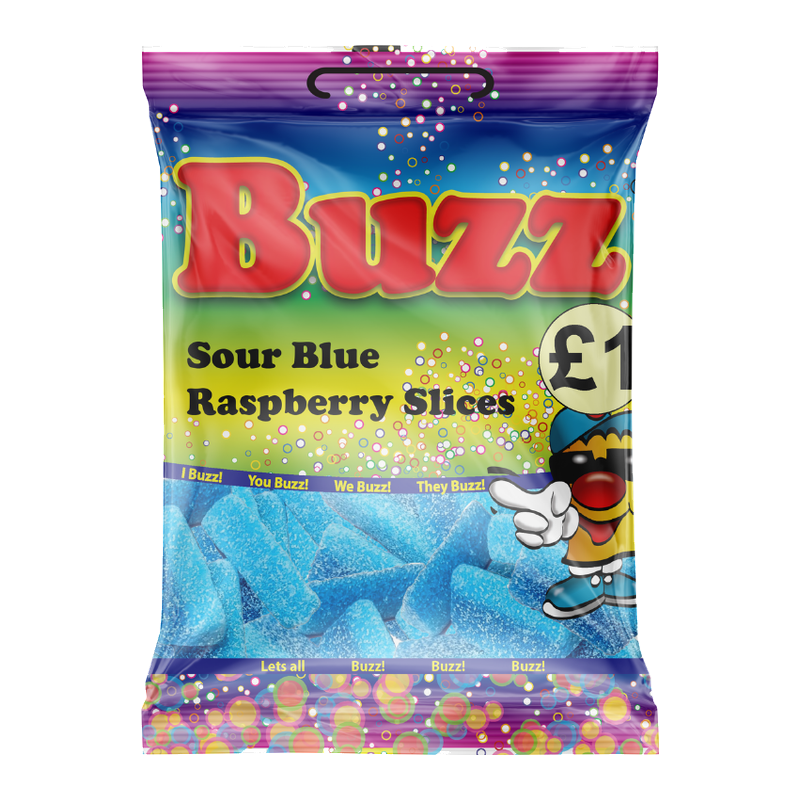 Buzz Blue Raspberry Slices 100