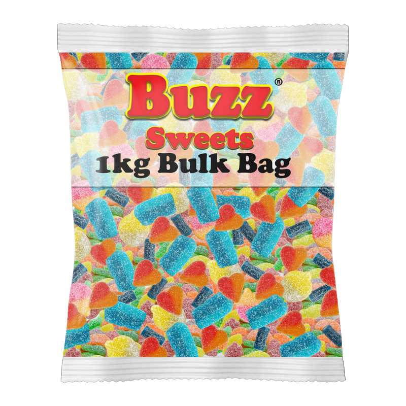 Buzz Sour Strawberry Hearts